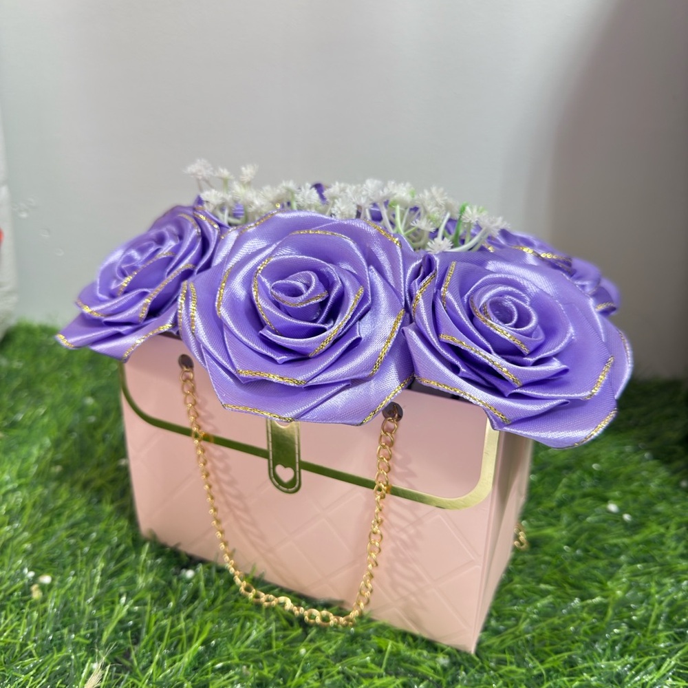 Elegant Pink and Purple Floral Handbag